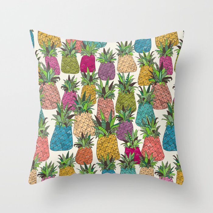 West Coast pineapples Throw Pillow