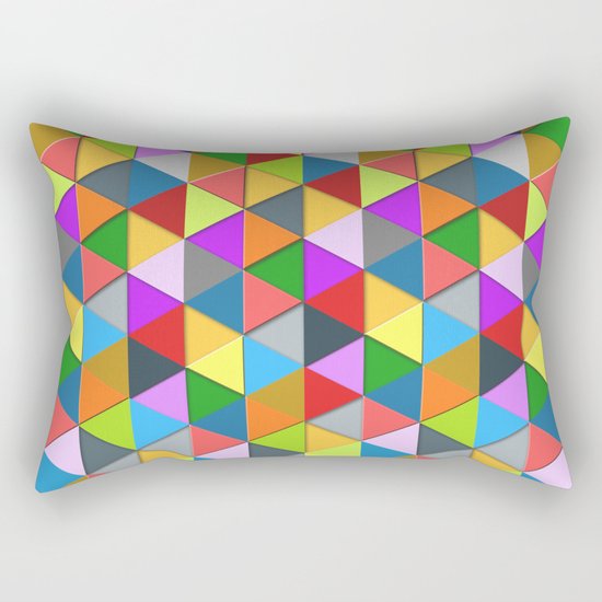 Colorful triangle galore geometric pattern Rectangular Pillow