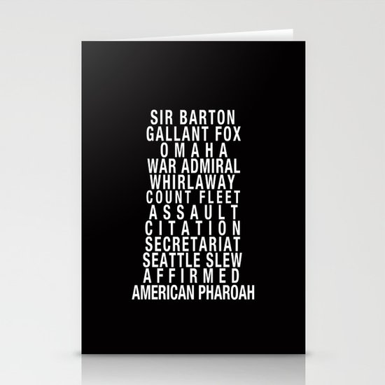 Triple Crown Winners Subway Art Stationery Cards