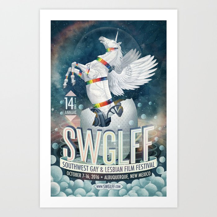 Soutwest Gay & Lebian Film Festival Poster 2016 Art Print