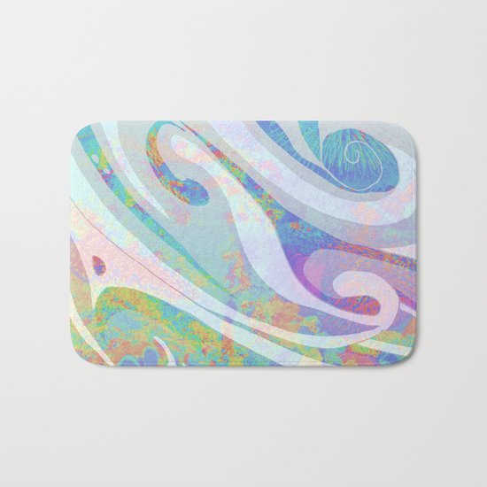 Abstract Colors Waves Design Bath Mat