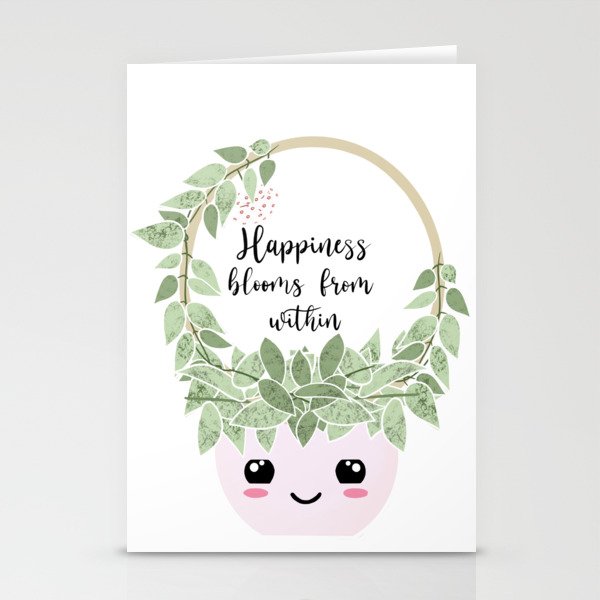 Happiness blooms from within  Stationery Cards