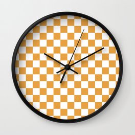 Small Checkerboard - White & Gold Wall Clock