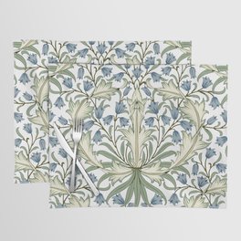 William Morris Vintage Bluebell Floral Blue Green & White  Placemat
