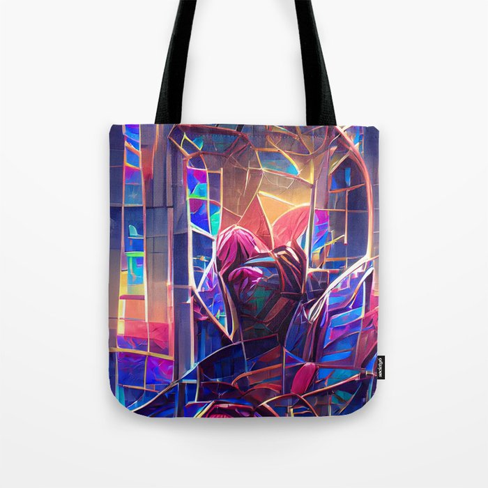 Stained Glass Abstraction Tote Bag