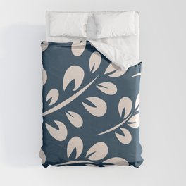 Abstract seamless pattern with leaves. Vintage illustration.  Duvet Cover