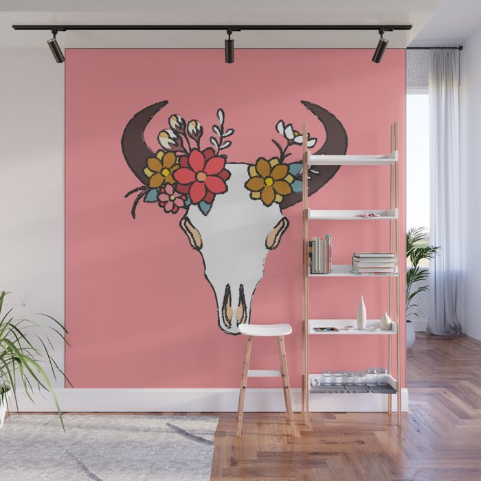Animal Skull Valentine Wall Mural By Huntercolgate