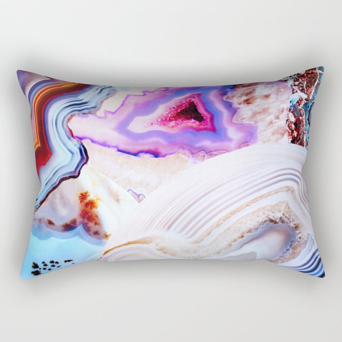 Agate, a vivid Metamorphic rock on Fire Rectangular Pillow