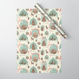 Gingerbread Village Cream Wrapping Paper