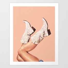 These Boots - Glitter Peach Fuzz Art Print