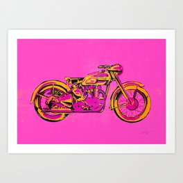 Pop Art Vintage Triumph Motorcycle Art Print