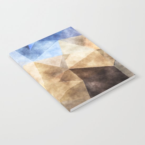 On the fields- Abstract watercolor triangle pattern Notebook