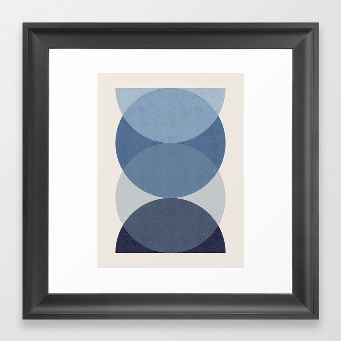 Circle Half-circle 2 - Blue  Framed Art Print
