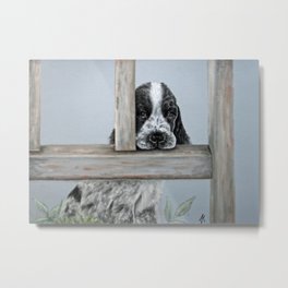 Puppy #3 Metal Print | Dogs, Englishcocker, Wildlife, Animal, Painting 