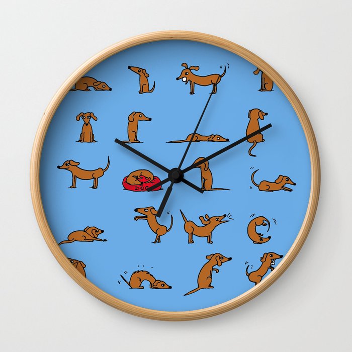Sausage the Dog: Blue Print Wall Clock