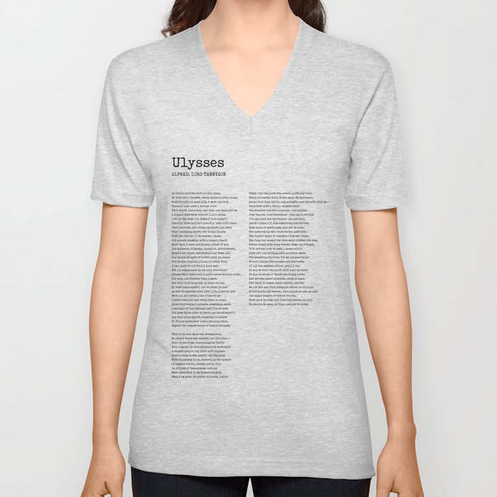 Ulysses - Alfred Lord Tennyson Poem - Literature - Typewriter Print V Neck T Shirt