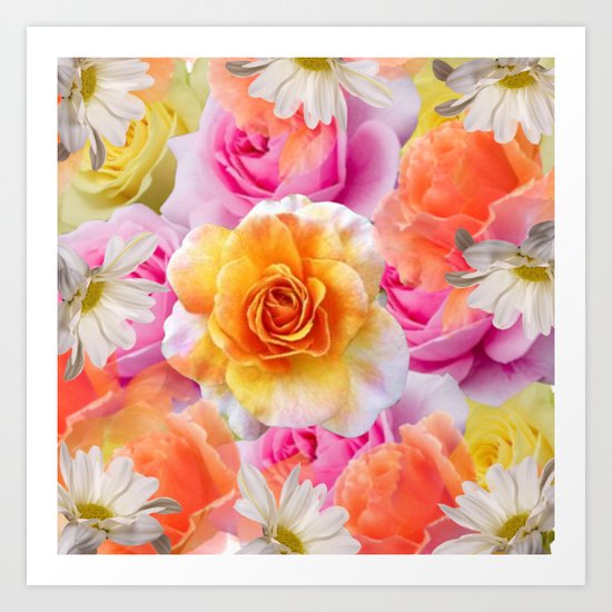 Spring Flowers Galore Absstract Art Print