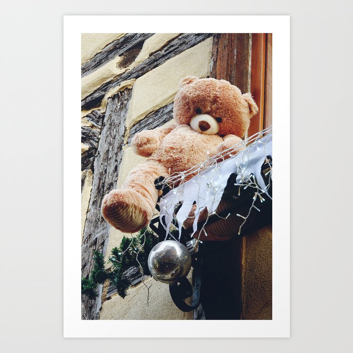 Cute Christmas Festive Decor in Alsace Villages | Travel Photography in France Art Print