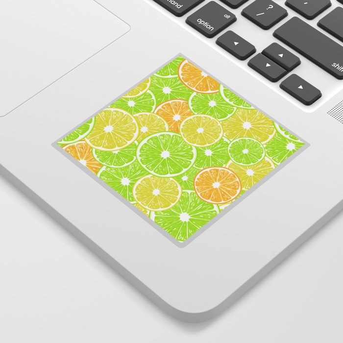 Lemon, orange and lime slices pattern design Sticker