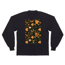 Monarch Butterflies and Orange Poppies Long Sleeve T-shirt