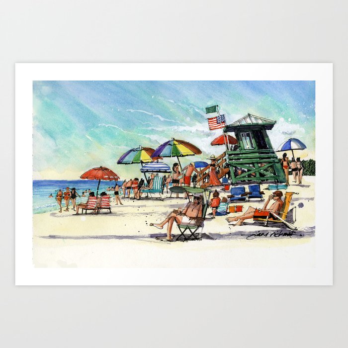 The Green Lifeguard Stand, Siesta Key Art Print