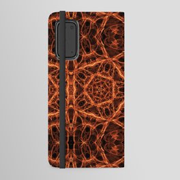 Liquid Light Series 21 ~ Orange Abstract Fractal Pattern Android Wallet Case