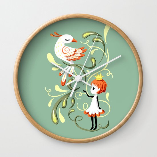 Princess and a Bird Wall Clock