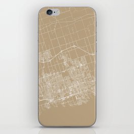 Canada, Oshawa - Artistic Map - Beige iPhone Skin