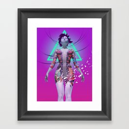 Ghost in the Shell Anime Fan Art (Cyberpunk, Vaporwave aesthetic) Framed Art Print