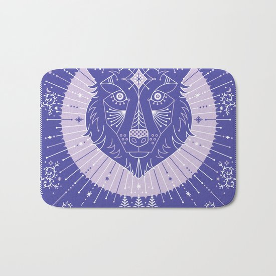 Wild & Free Wolf – Periwinkle Bath Mat