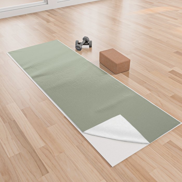 Light Gray-Green Solid Color Pantone Reseda 15-6414 TCX Shades of Green Hues Yoga Towel