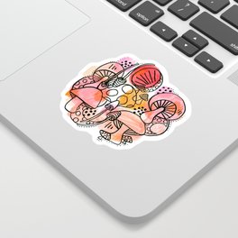 mushroom and moon Sticker