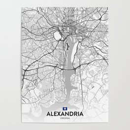 Alexandria, Virginia, United States - Light City Map Poster