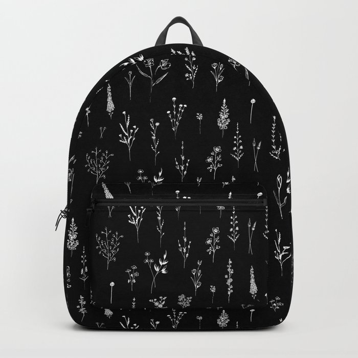 Black wildflowers Backpack