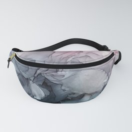 Blush and Payne's Grey Flowing Abstract Painting Fanny Pack