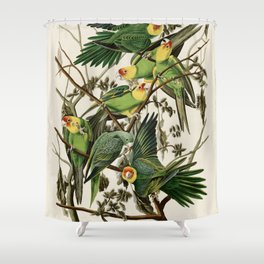Carolina Parrot - John James Audubon's Birds of America Print Shower Curtain