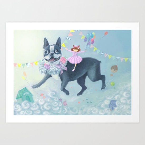 FLYING DOG Art Print