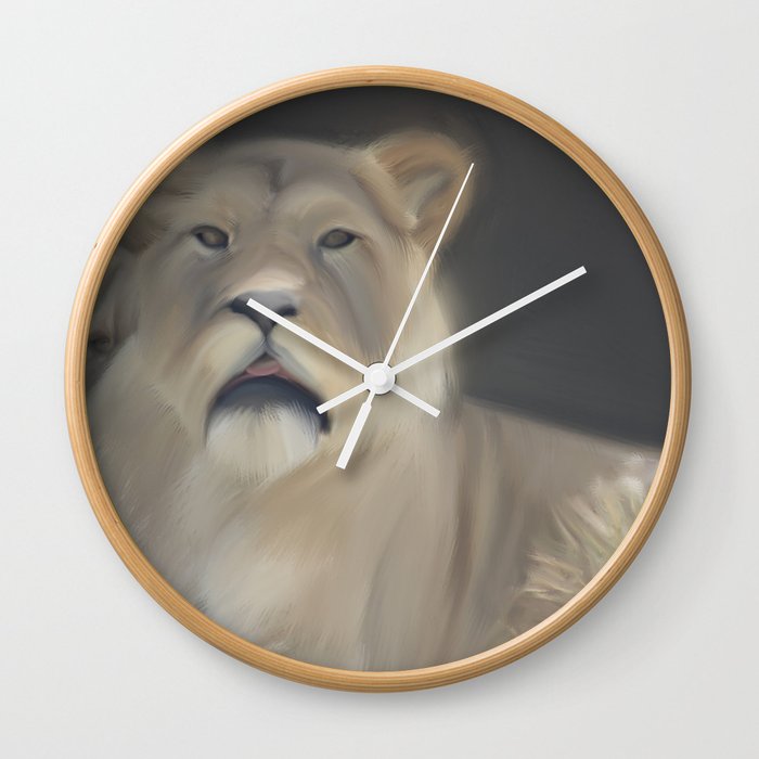 Lioness Painting Wall Clock