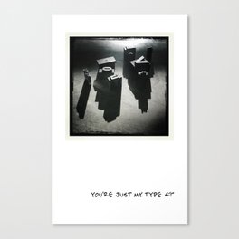 Letterpress Love in lead type -- You're just my type! Retro photo says I Love You :-) Canvas Print