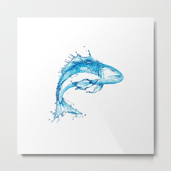Fish in Water, Made from Water Metal Print