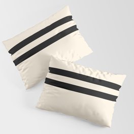 Strong Deco - Minimalist Geometric Design in Black and Almond Cream Pillow Sham