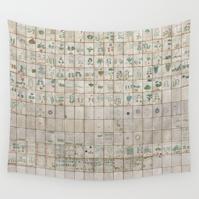 The Complete Voynich Manuscript - Natural Wall Tapestry