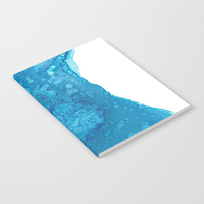 Ocean Blue 33122-1 Modern Abstract Alcohol Ink Painting by Herzart Notebook