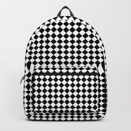 Classic Black & White Small Diamond Checker Board Pattern Backpack