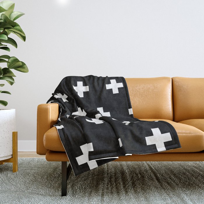 Black and white cross blanket shop