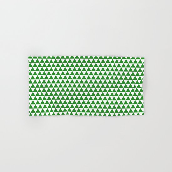 Triangles (Forest Green/White) Hand & Bath Towel