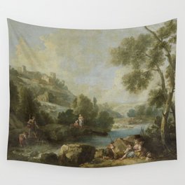 Landscape with Figures, Giuseppe Zaïs (attributed to), 1730 - 1770 Wall Tapestry