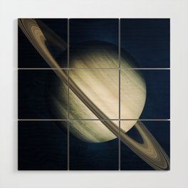 Saturn with stars Wood Wall Art