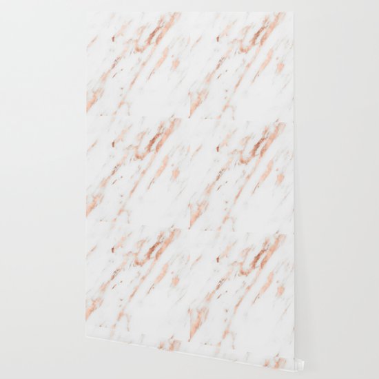 Pink Quartz Marble Rose Gold White Wallpaper By Naturemagick Society6