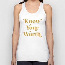 Know Your Worth - Mustard Unisex Tank Top